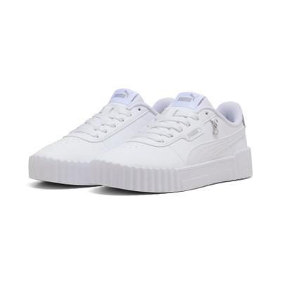Sneaker PUMA "CARINA 30 CHARM JR", Mädchen, Gr. 35,5, Textil, puma weiß, puma silber, Synthetik, Schuhe Sneaker