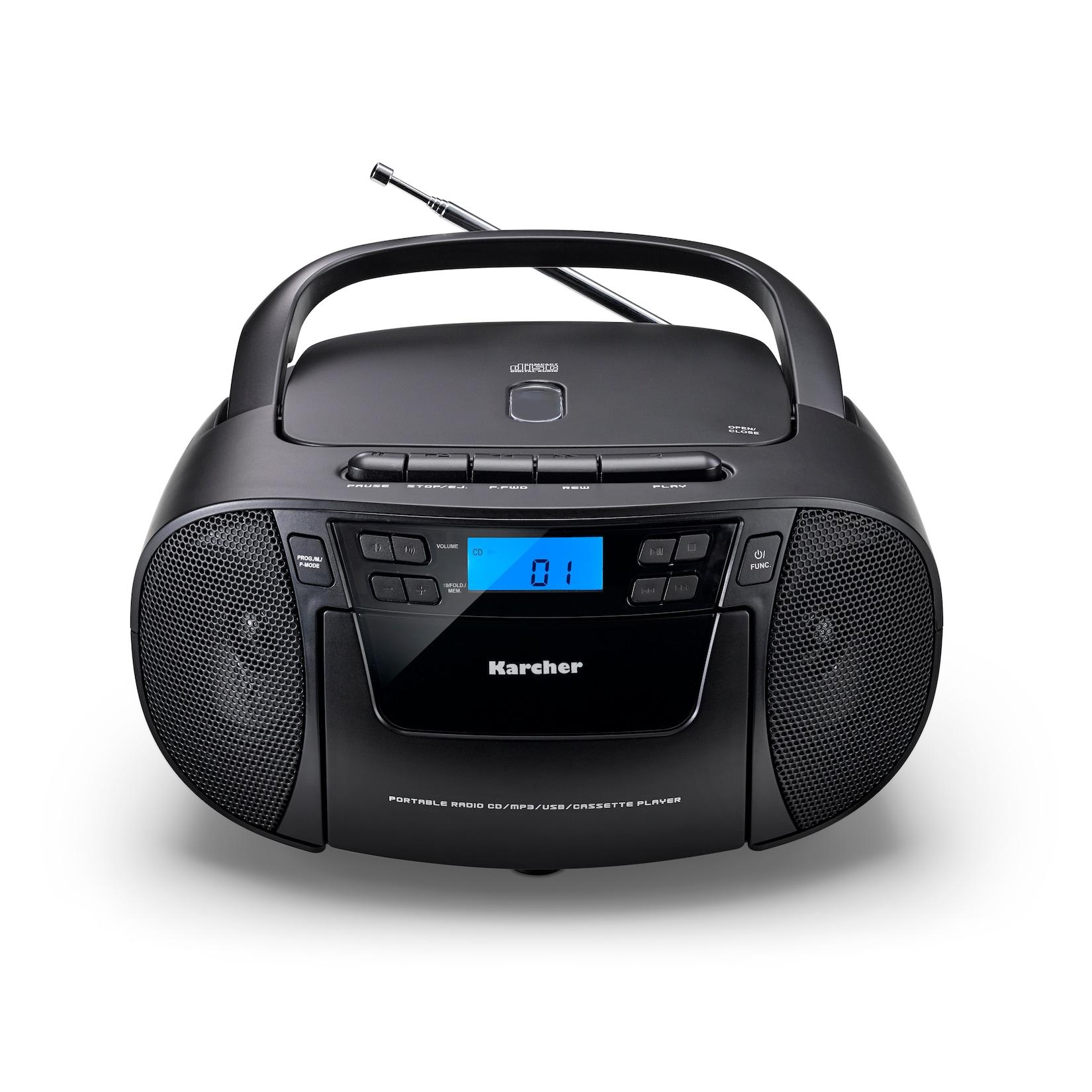 Karcher RR 5045 Boombox mit CD/MP3- & Kassettenplayer, USB