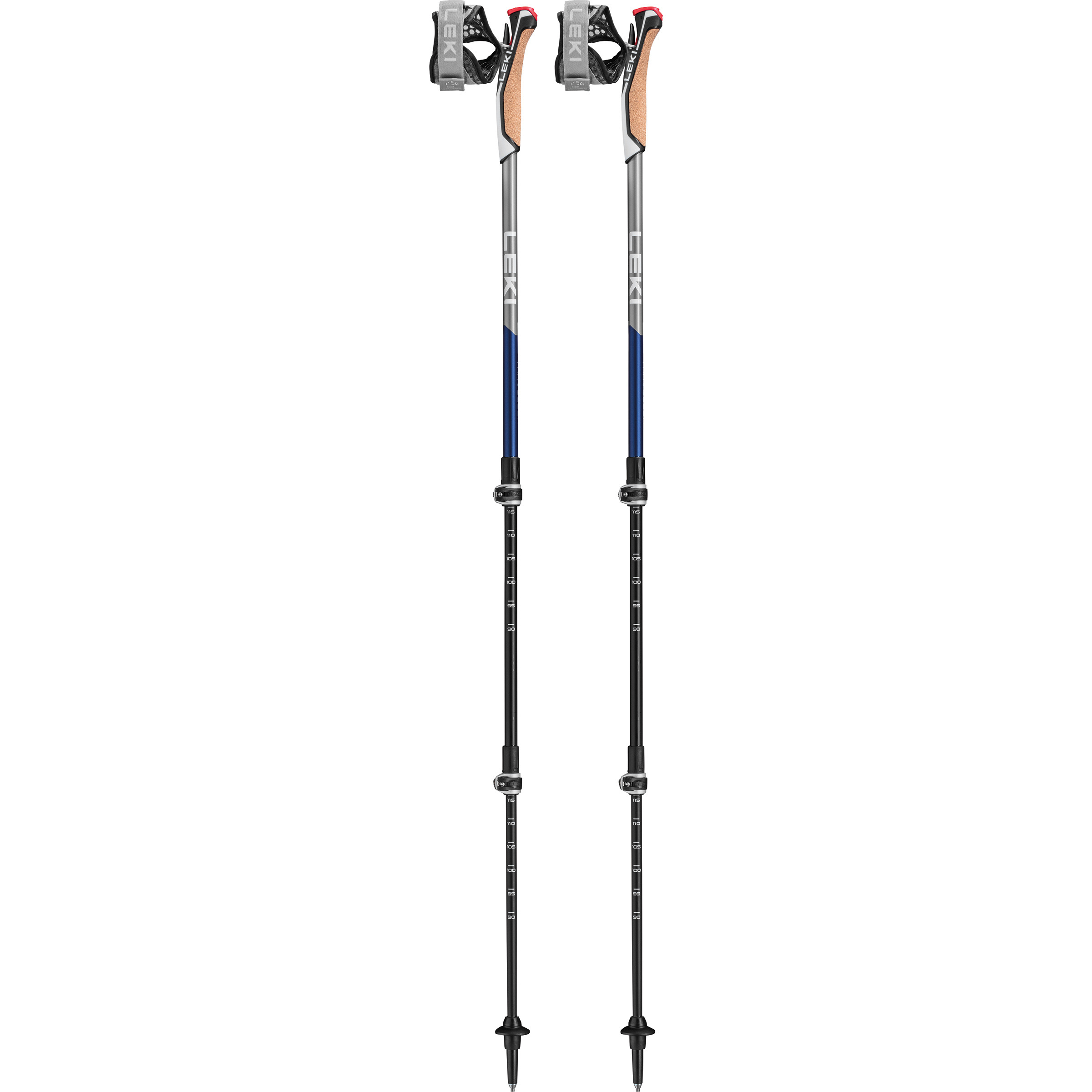 Leki Traveller Carbon Stöcke Wanderstöcke & Trekkingstöcke blau Größe 90-130cm Nordic Walking