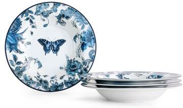 Marchesa Monarcha 4-Piece Porcelain Pasta Bowl Set, Blue