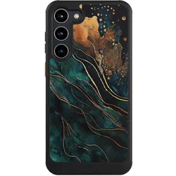 Nivocase Hülle für Samsung Galaxy S23+ Handyhülle NIVOcore Case Schwarz Farbverlauf Gold & Kupfer Utart (Samsung Galaxy S23+), Smartphone Hülle, Gold, Schwarz, Kupfer