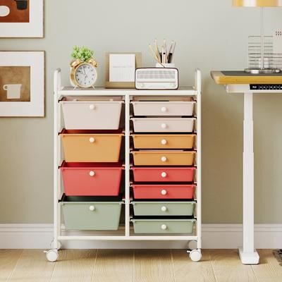 Lirago 12-Drawer Utility Rolling Cart with Drawers Multi-Use Storage
