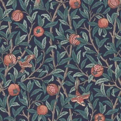 William Morris at Home William Morris Bird & Pomegranate Navy Blue Wallpaper