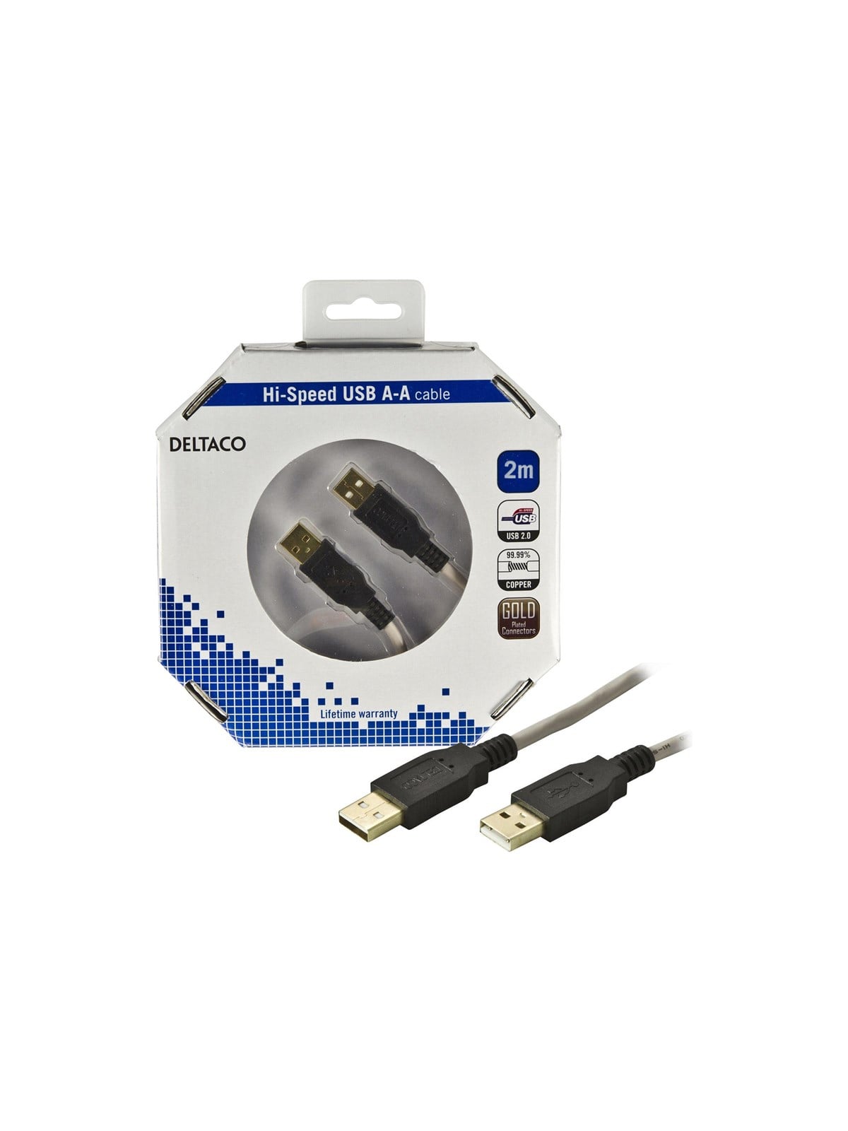 Deltaco - USB cable - USB to USB - 2 m