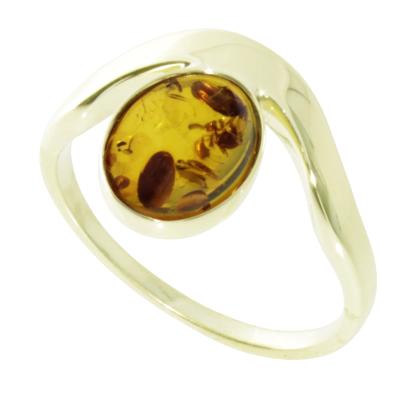 Fingerring OSTSEE-SCHMUCK "- Urda - Gold 333/000 - Bernstein" Gr. 60, gold (gold 333, goldfarben, gelb), Fingerringe, Damen, 60, Fingerring
