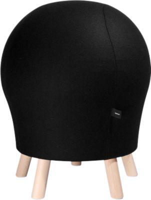 Hocker Sitness Alpine, mit integriertem Gymnastikball, Bezug 75 % Schurwolle, schwarz
