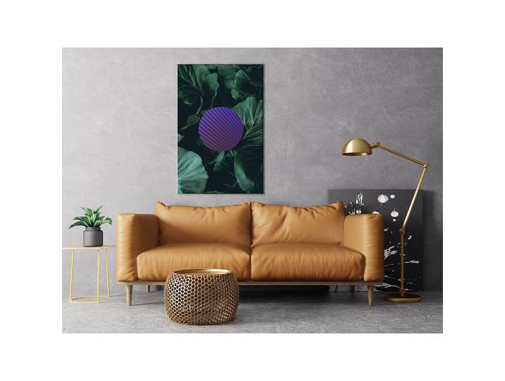 Wandbild Botanical Abstraction Leinen Grün 40 x 60cm