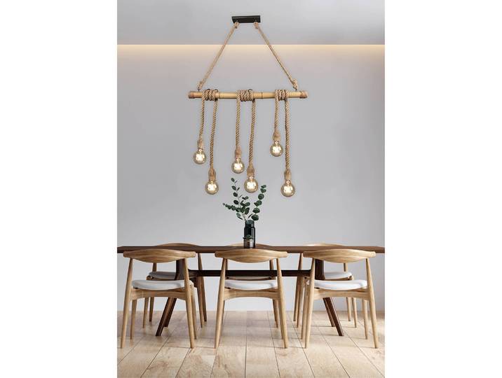 Pendelleuchte Wilma 100 x 150 x 10cm Braun Sisal E27