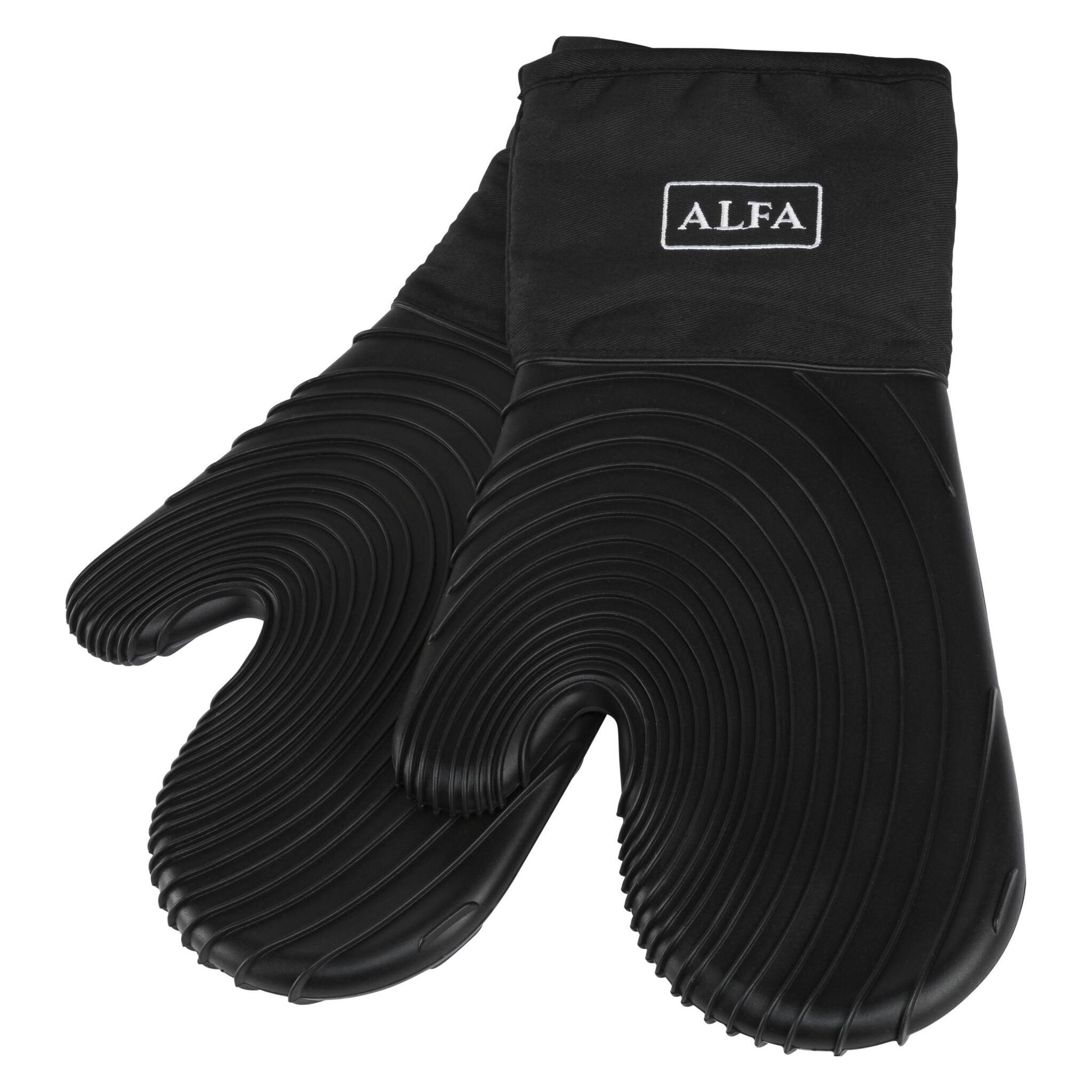 Alfa Forni Ofenhandschuhe Schwarz (lebensmittelechtem Silikon, Silikon) (AC-SETGUANTI)