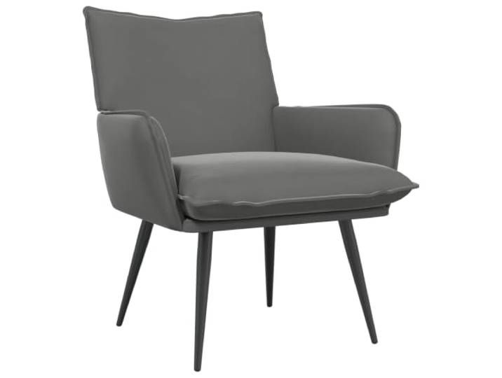 KDVXBCQJH Moderner Samtsessel Dunkelgrau Polstersessel mit Metallbeinen Eleganter Loungesessel mit abnehmbarem Kissen und tiefer Sitzfläche. Idealer Akzentsessel fürs Schlafzimmer und Wohnzimmer.
