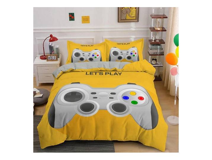 LuxusKollektion Jugendbettwäsche Bettwäsche Set Gamepad 155x220+80x80cm