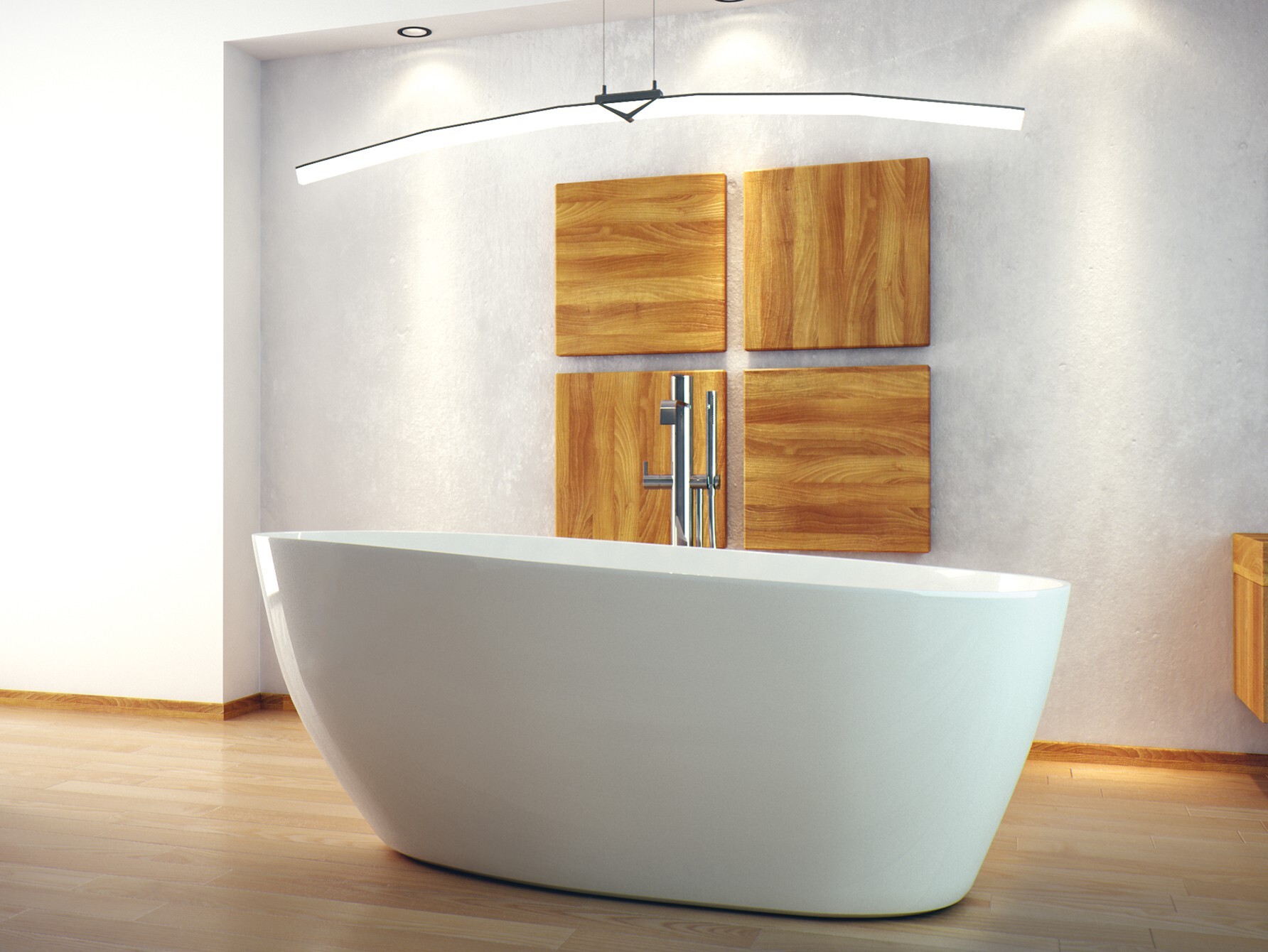 ECOLAM exklusive freistehende Badewanne Standbadewanne moderne Wanne freistehend Mineralguss Goya 170x72 cm + Ablaufgarnitur Click Clack