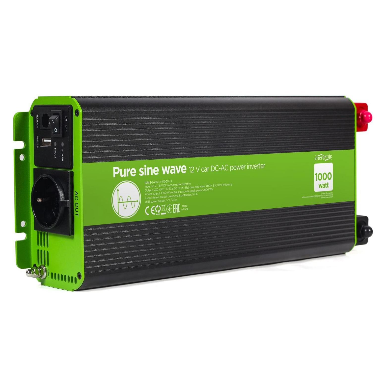 Gembird ENERGENIE PureSinWave inverter 1000/2000 (EG-PWC-PS1000-01)