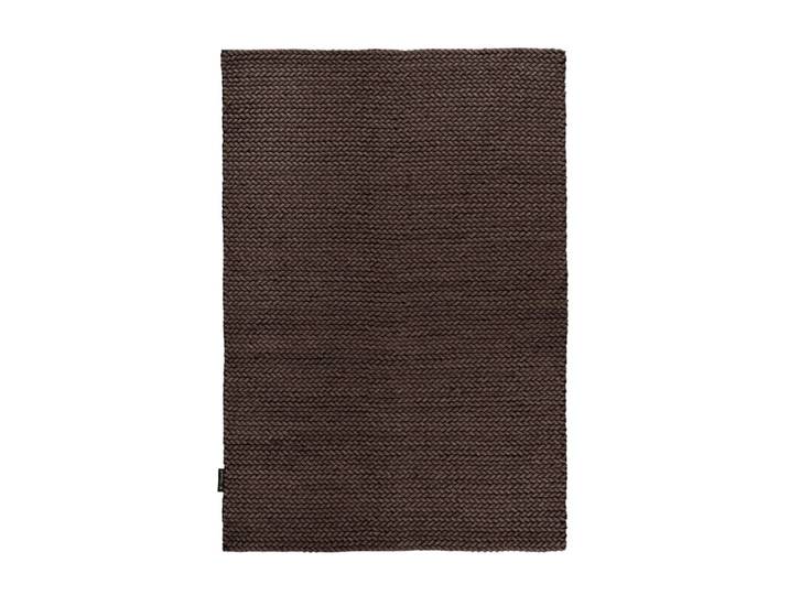 Tapis tressé main en laine marron 120x170 cm