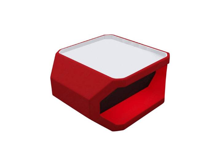 Sofa Dreams Couchtisch Asti, Mikrofaser Bezug in Rot, Akzentfarbe Schwarz, mit LED-Beleuchtung