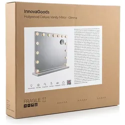 InnovaGoods, Kosmetikspiegel, Schminkspiegel mit LED Hollywood Glimma Deluxe, 15 Lampen