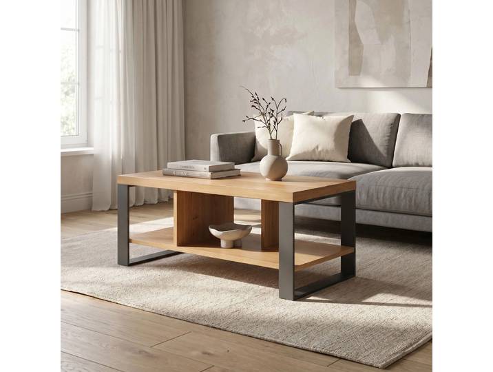 Rechteckiger Volant-Couchtisch 80x60 cm Danzz