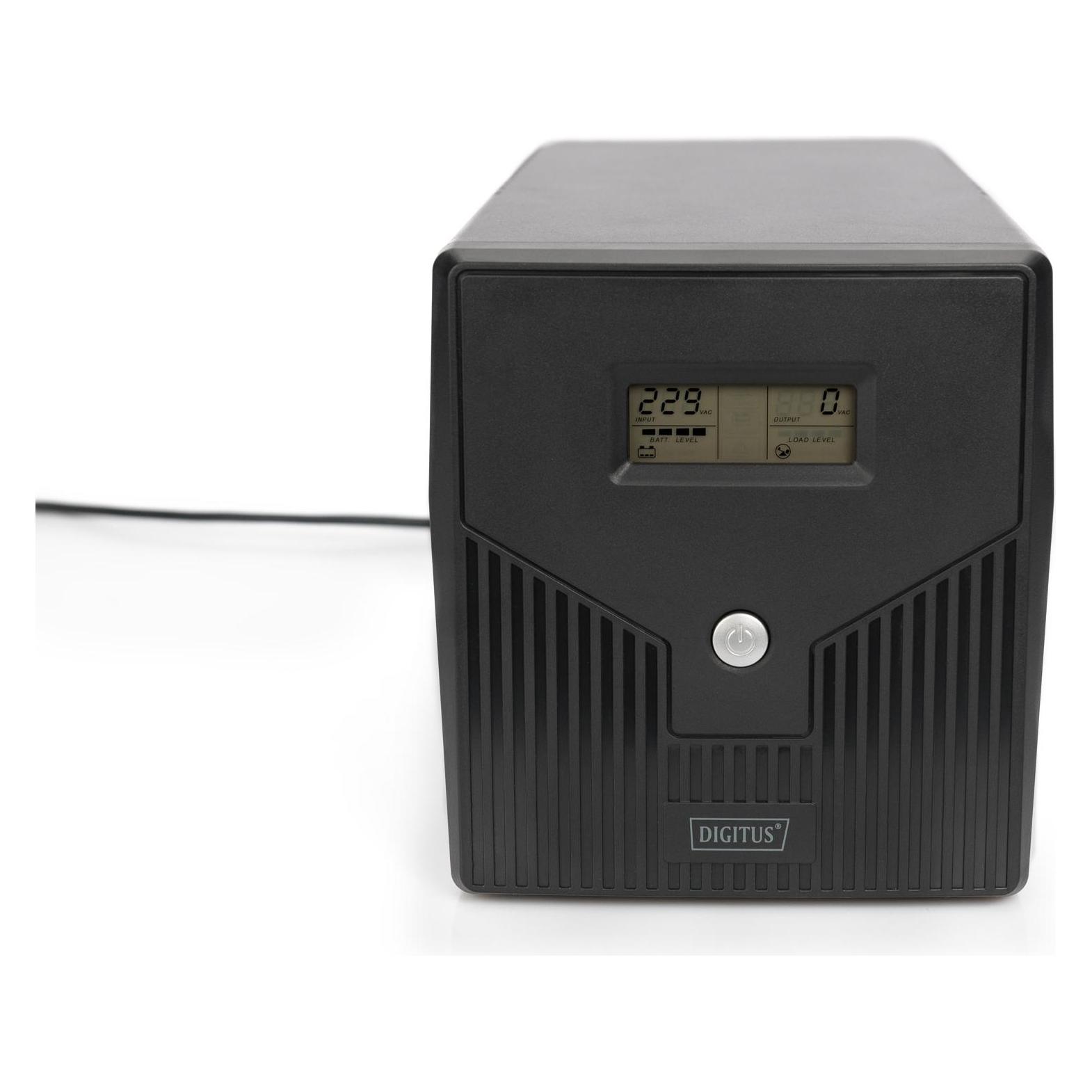 Digitus Line Interactive USV 2000VA/1200W schwarz mit LCD 4xSchuko RJ11/RJ45 1xRS232 1xUSB AVR H205xB397x... (2000 VA, 1200 W, Line-Interaktiv USV) (DN-170076)