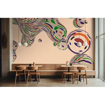 Fototapete LIVING WALLS "Walls by Patel 5 Fototapete Abstrakte 3D-Kugeln", orange, B:4m H:0m L:2,7m, Vlies, Tapeten, Abstrakte 3D-Kugeln auf 200 g/m² Premium-Vlies
