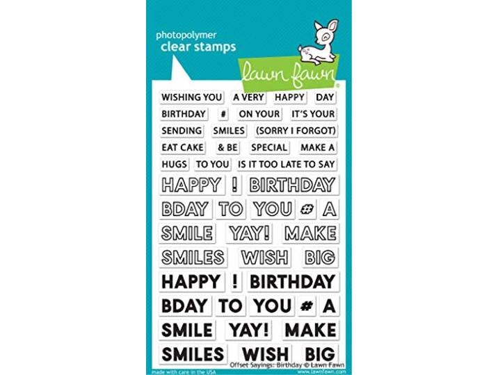 Lawn Fawn Clear Stamps 4 X6 -Offset Sayings: Birthday