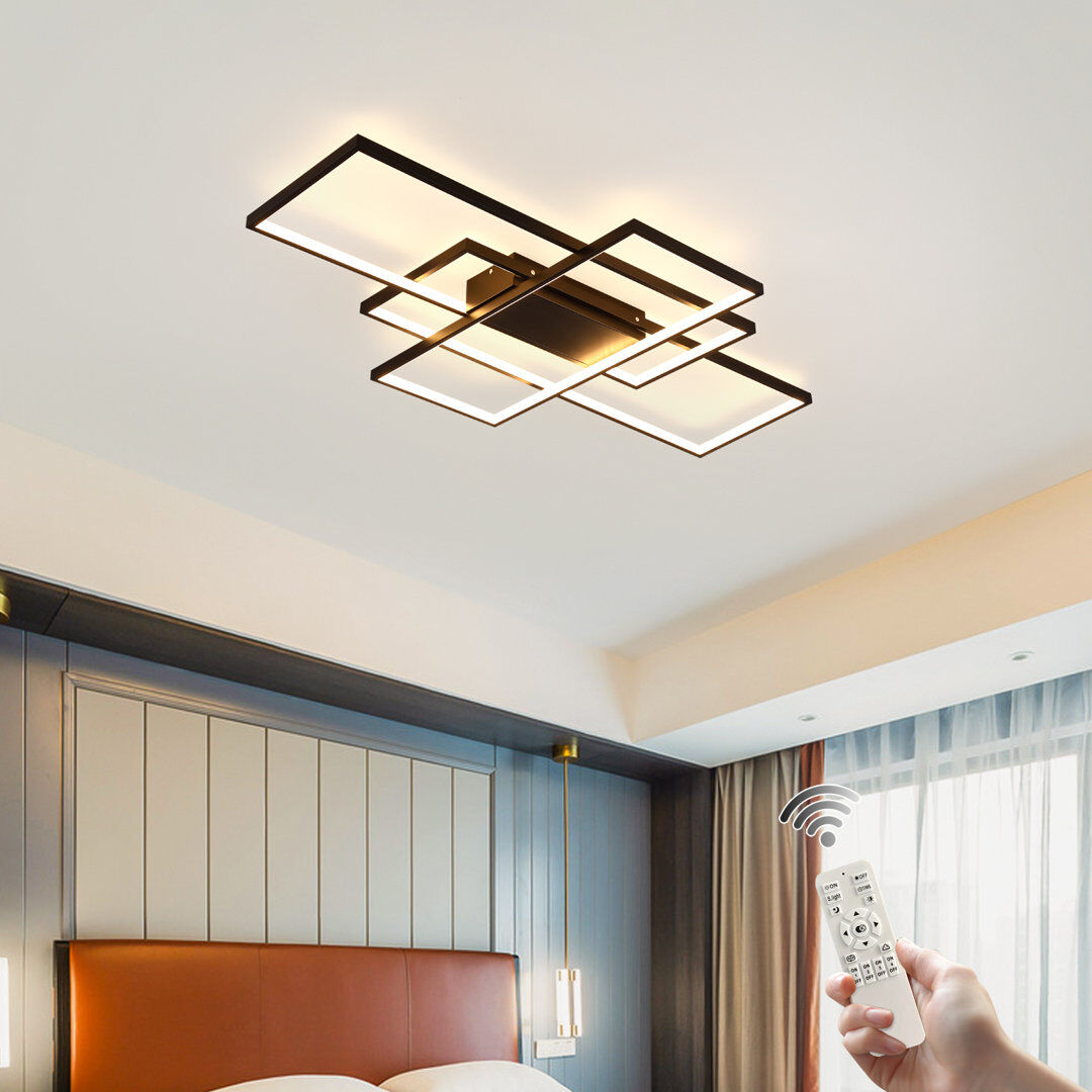 Blue Elephant Arlyn 3-Light LED Flush Mount Black 8cm H x 110cm W x 65cm D