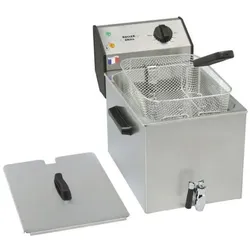 Roller Grill Fritteuse Mit Ablasshahn, Mit Ablasshahn, 8 Liter, Abmessung 265 X 450 X 360 Mm (Bxtxh)