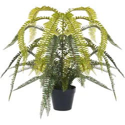 KUNSTPFLANZE im Blumentopf 105 cm Grün/Schwarz Fern Leaf Plant