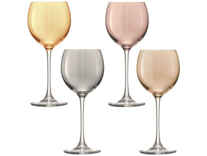 LSA International Weingläser-Set Polka metall Glas H 20.5 cm 0.4 l 4 Stk