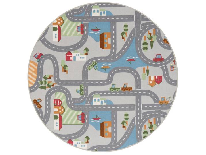 KINDER SPIEL STRASSENTEPPICH FUN TOWN RUND
