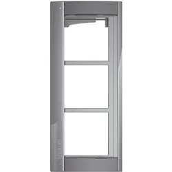 Bticino, Zubehör Gebäudesicherheit, Abdeckrahmen + Modulträger 3 Module, Türstation SFERA Aluminium