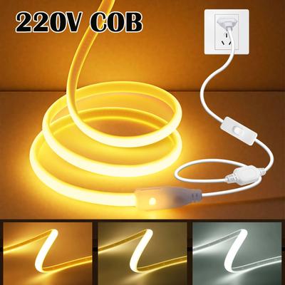 Inspired Living Flexible COB LED Strip Light With Switch Waterproof Dimmable Home Accent Lighting warm White 25m