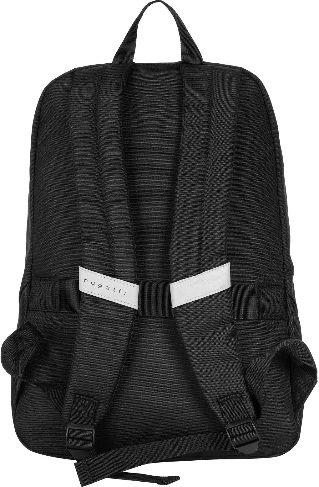Tagesrucksack BUGATTI "BUGATTI Herren, Damen BLANC DELIGHT", Damen, Gr. B/H/T: 35cm x 45cm x 8cm, onesize, schwarz, Polyester, Rucksäcke Tagesrucksack schwarz B/H/T: 35cm x 45cm x 8cm, onesize