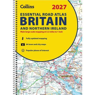 Collins Essential Road Atlas Britain and Northern Ireland 2027 (A4 Spiral), Taschenbuch von Collins Maps, Collins ELT, 978-0-00-877903-0