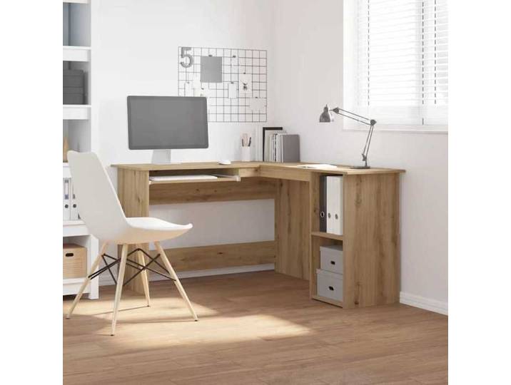 CLARENCE® Bureau informatique - Table d'angle - chêne artisanal - 120x140x75 cm - bois d'ingénierie LL0152
