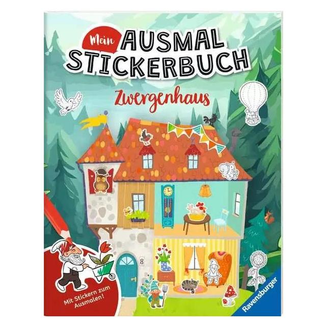 Ravensburger Mein Ausmalstickerbuch: Zwergenhaus (300 Sticker) (48858)