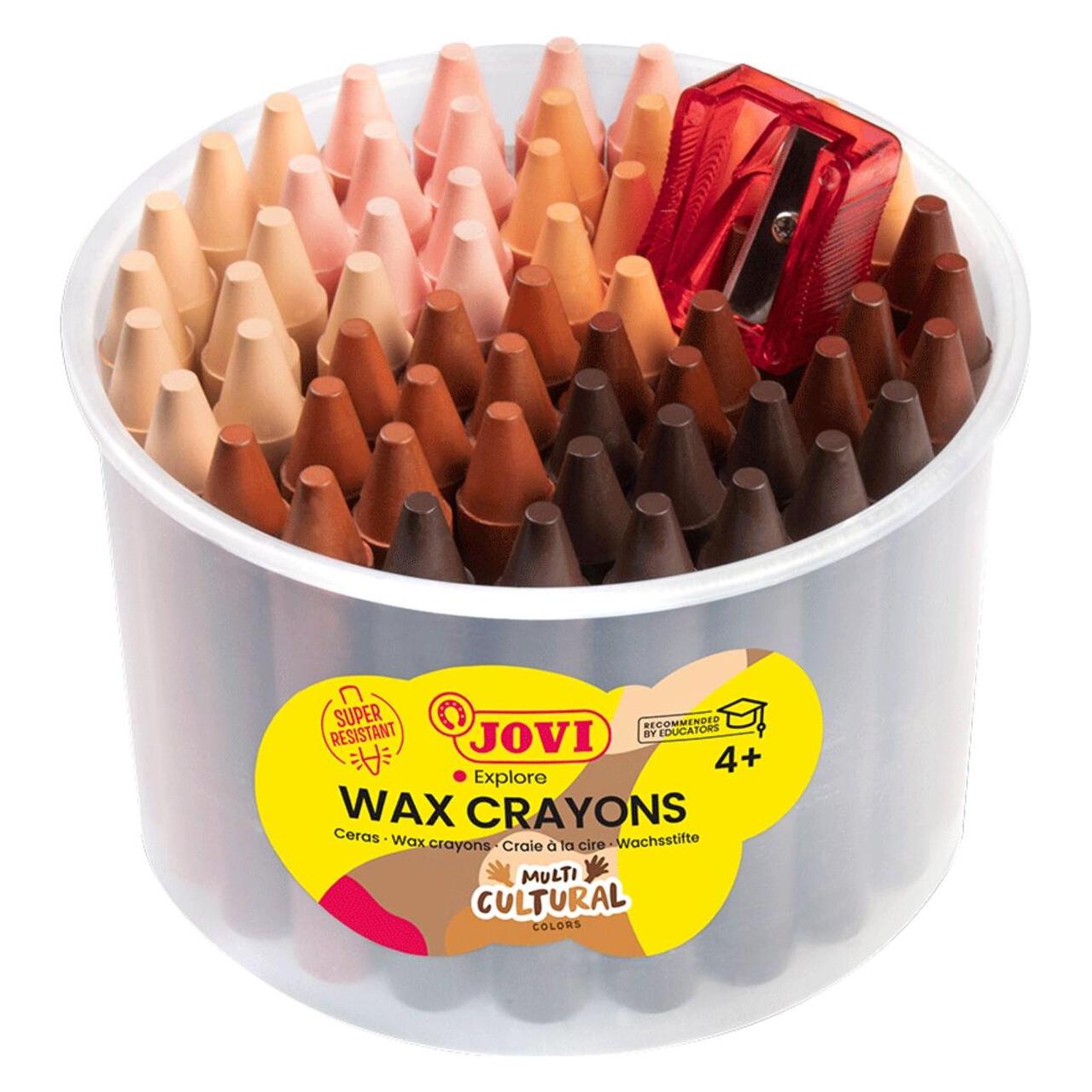 Jovi Jumbo Wachsmalstifte Multi Cultural Colours mit 1 Spitzer (60x) (980/60M-JV)