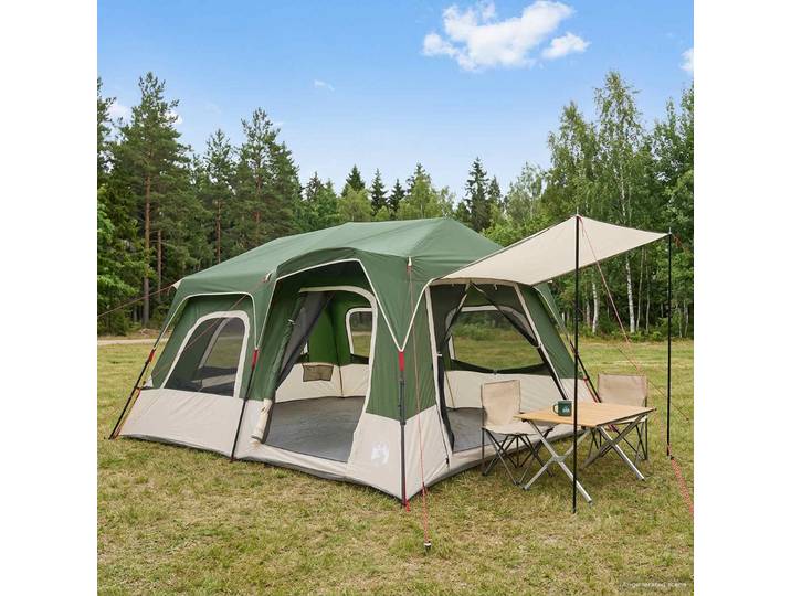 vidaXL Sofort Zelt 8 Personen Grün 185T Polyester mit PU-Beschichtung