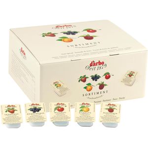Darbo Fruchtaufstrich Sortiment, Mix, vegan, 45% Fruchtgehalt, Portionspackungen, je 25 g, 100 Stück
