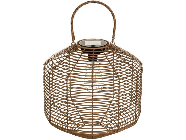 Atmosphera Solar tuin lantaarn - naturel - rotan kunststof - 30 x 30 cm - buiten - Led licht