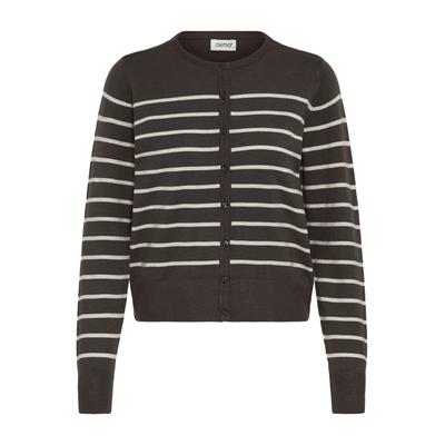 Strickjacke OXMO "Strickjacke OXKeana", Damen, Gr. XL, braun (chocolate torte mix), Obermaterial: 50% Viskose CV. 28% Polyester PES. 22% Nylon NY., Strickjacken Strickjacke