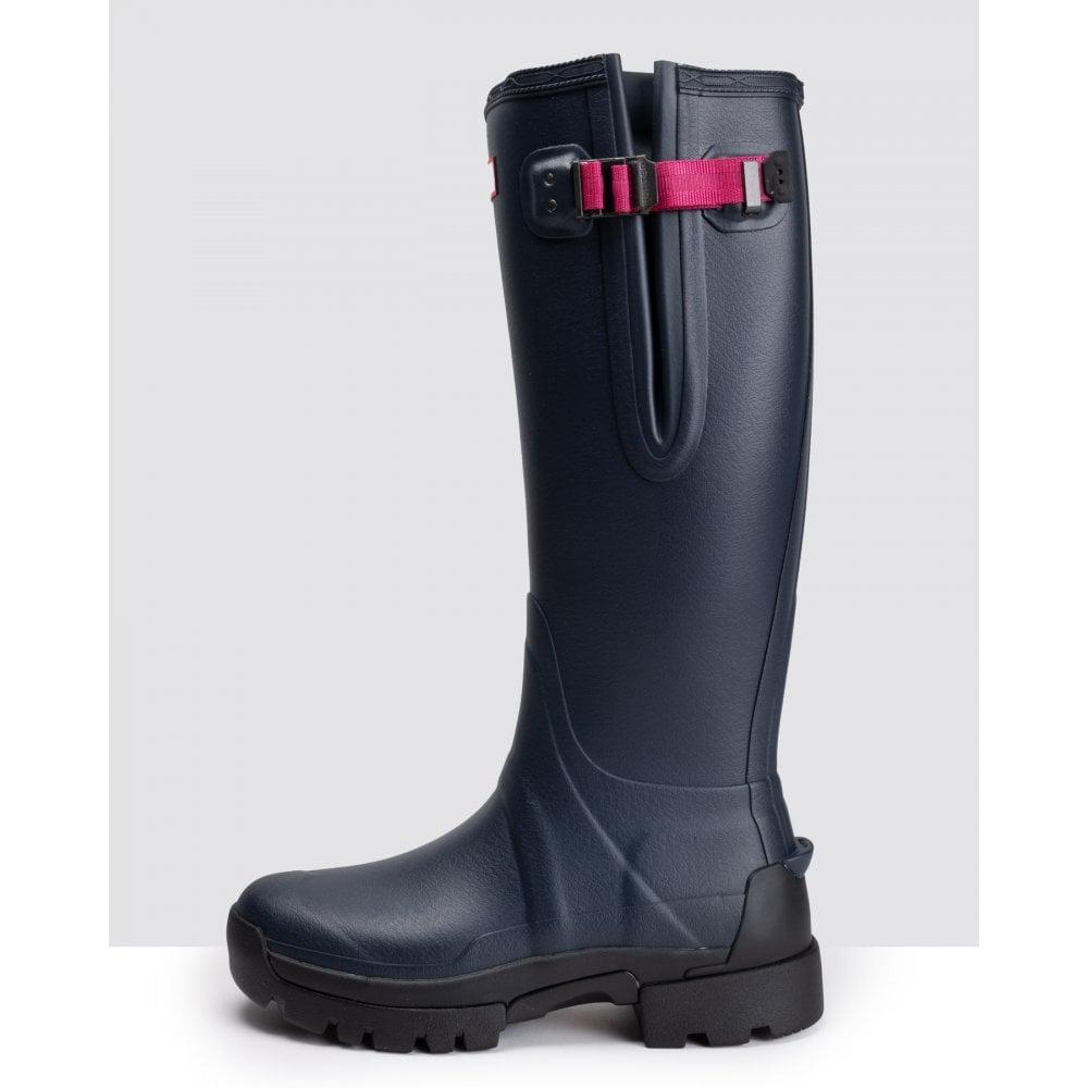 Hunter Balmoral Adjustable Rubberen Dames Navy/Peppercorn Regenlaarzen