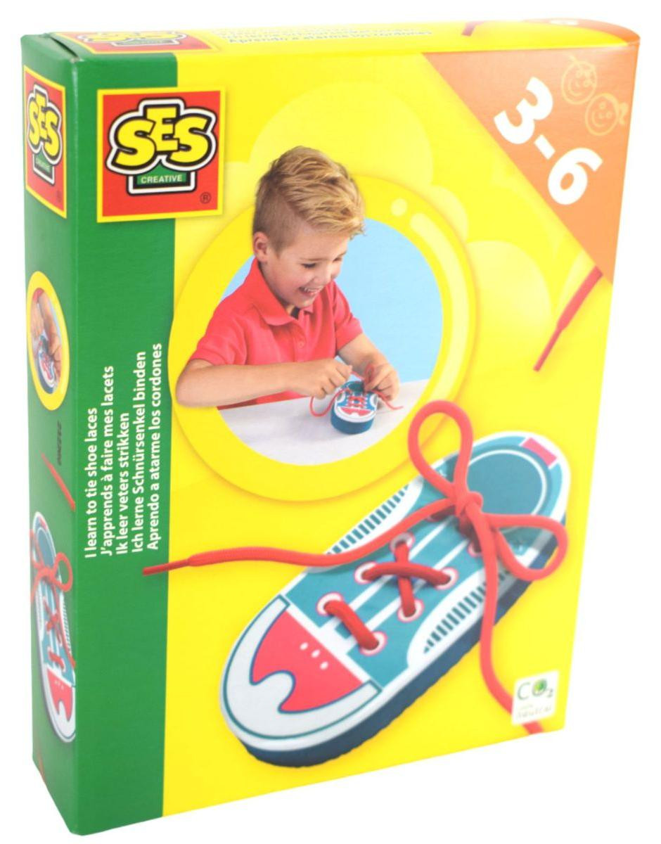 SES Creative Ik leer mijn veters strikken met 3 rokken, Meerkleurig