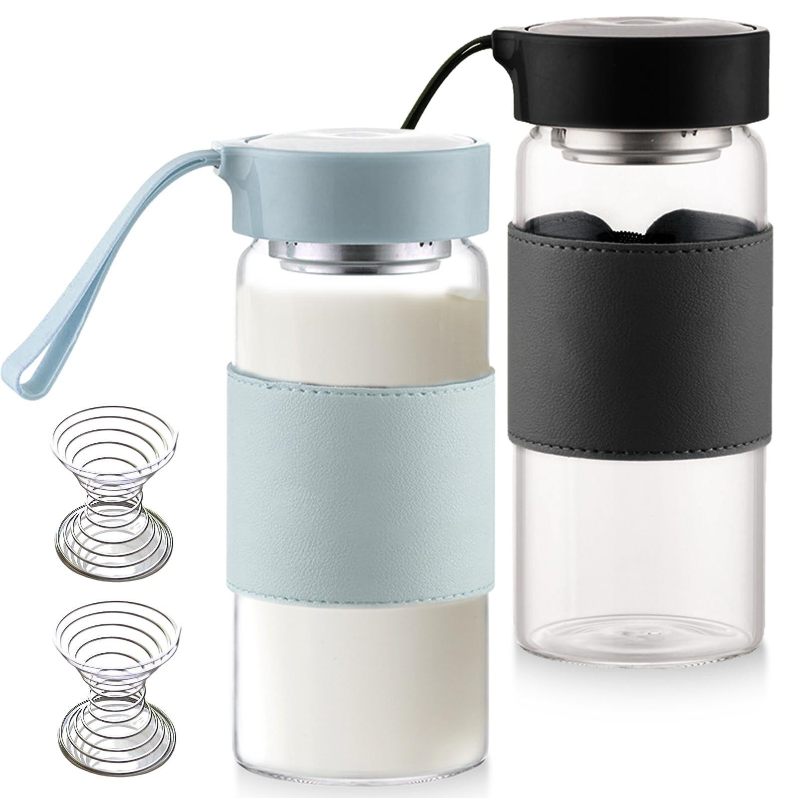 Set van 2 duurzame glazen shakers voor eiwitshakes
