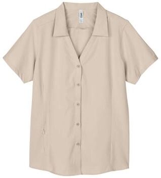 CORE365 CE510W Women's Ultra UVP Marina Shirt in Stone size 3XL   Polyester/Spandex Blend