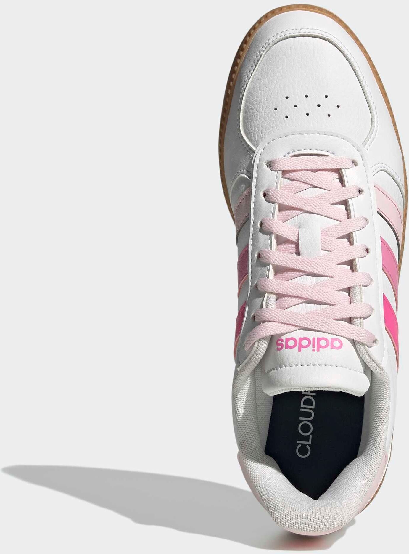 Sneaker ADIDAS SPORTSWEAR "BREAKNET SLEEK", Damen, Gr. 38, pink (cloud weiß, clear pink, bliss pink), Synthetik, Schuhe Sneaker, inspiriert vom Design des adidas handball spezial cloud weiß, clear pink, bliss pink 38