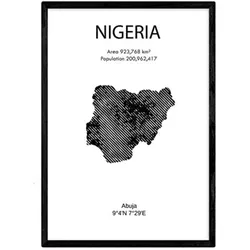 POSTER Länder & Kontinente Nigeria A3 Rahmenlos