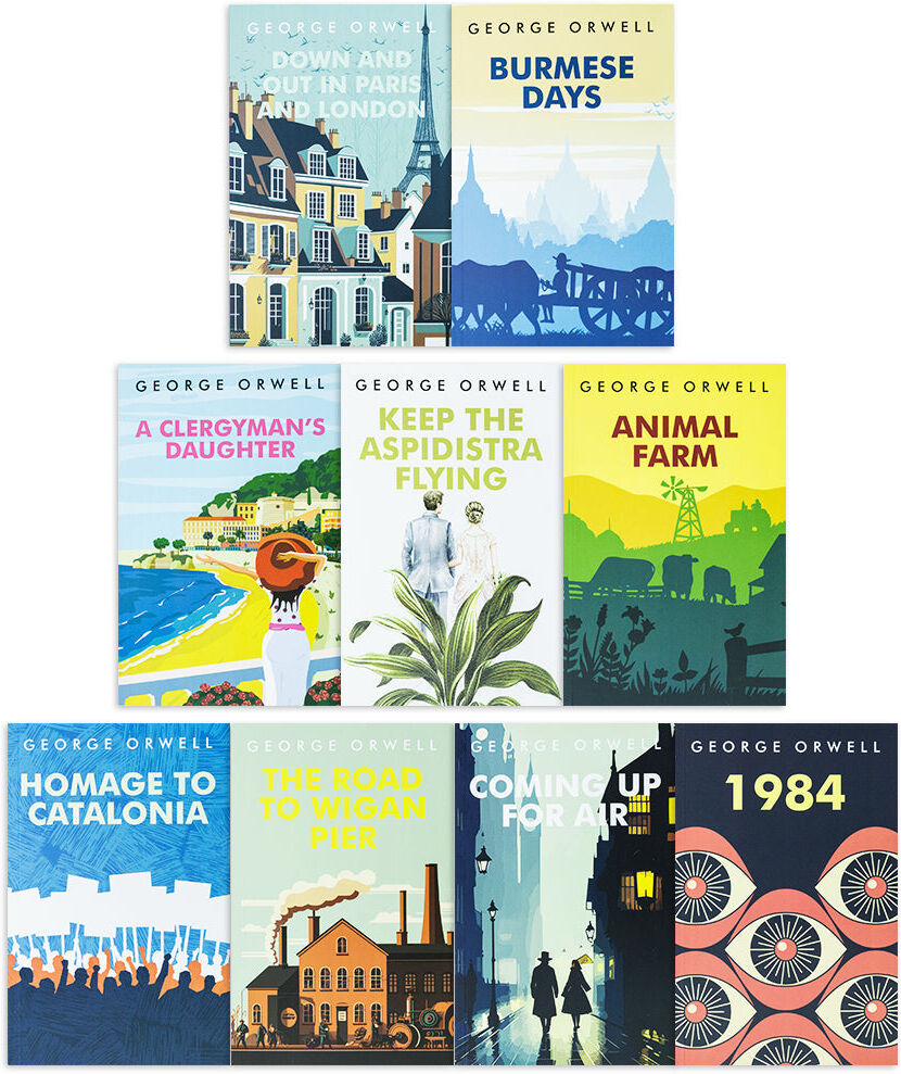 Classic Editions The Greatest Works of George Orwell 9 Books Set – 1984, Animal Farm, Homage to Catalonia & Classic Literature Collection