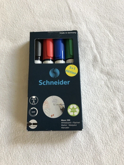 Schneider Maxx 290 Whiteboard- und Flipchart-Marker farbsortiert 2,0 - 3,0 mm, 4 St.
