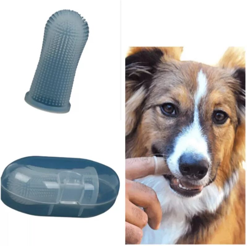 INF Brosse à dents pour animaux de compagnie, brosse à poils en silicone Blanc