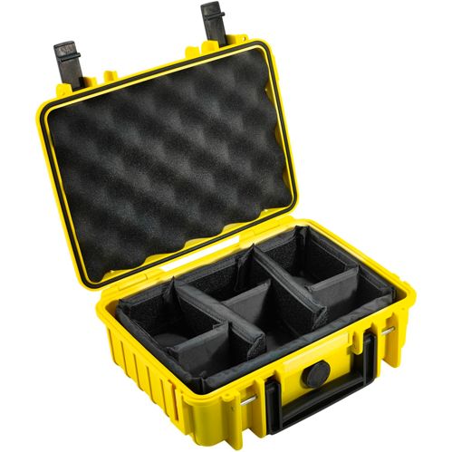 B&W Outdoor Case Type 1000 gelb mit Facheinteilung